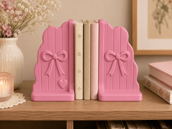 Coquette Bow Bookends STL | Cute Ribbon Keepsake Organizers - Image 3