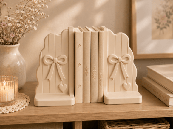 Coquette Bow Bookends STL | Cute Ribbon Keepsake Organizers - Image 5
