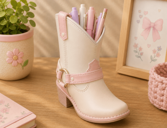 Cowboy Boot Pen Holder STL | Western Desk Organizer 3D Print - Image 3