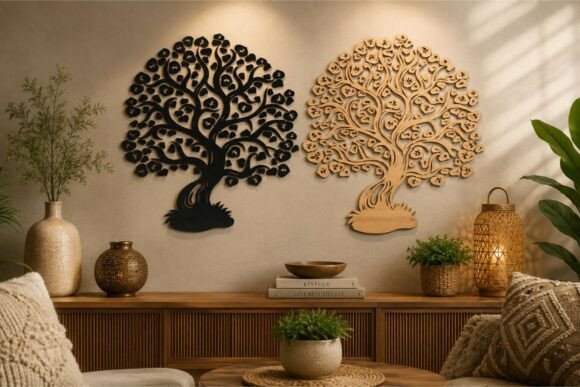 Elegant Double Tree of Life Wooden