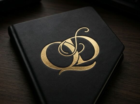 Elegant QD Calligraphy Monogram Logo