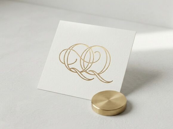 Elegant QQ Interwoven Loop Monogram Logo