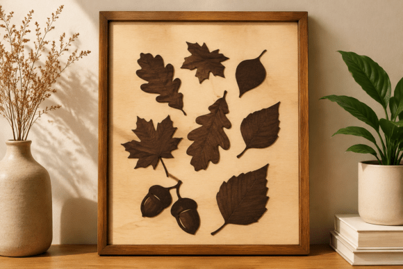 Elegant Wooden Leaf Wall Art