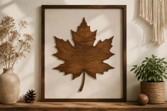 Elegant Wooden Maple Leaf Wall