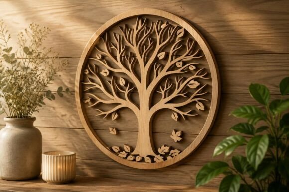 Elegant Wooden Tree of Life Circle