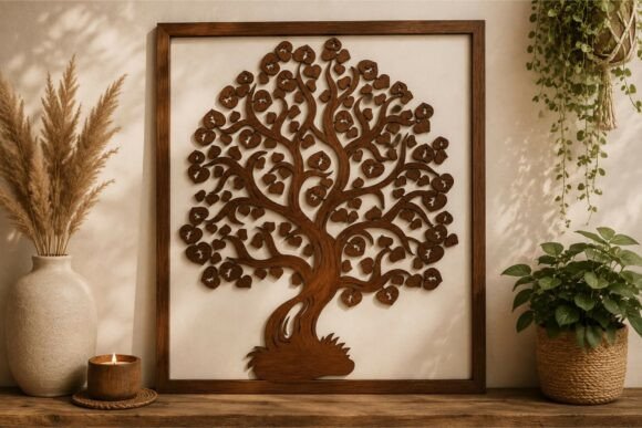 Elegant Wooden Tree of Life Wall