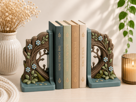 Enchanted Forest Bookends STL | Tree Root 3D Print Decor - Image 3