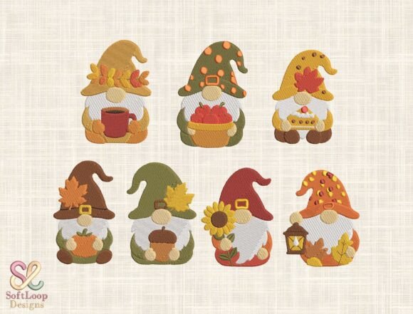 Fall Gnomes Embroidery Bundle