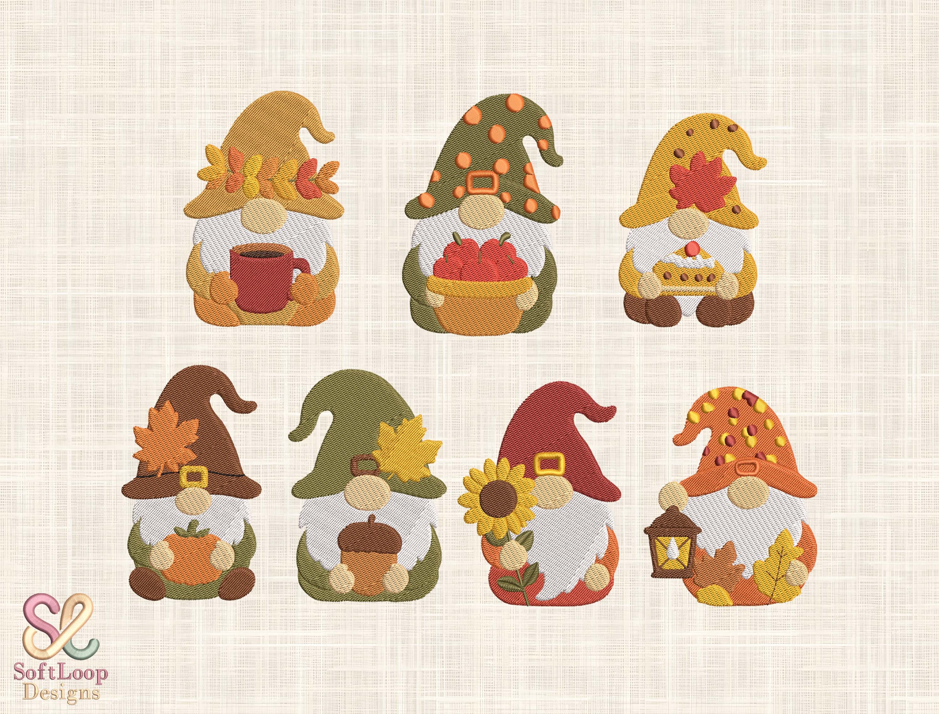 Fall Gnomes Embroidery Bundle