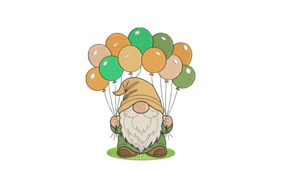 Gnome Holding Balloons
