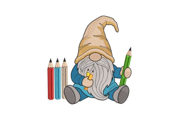 Gnome with Colored Pencils
