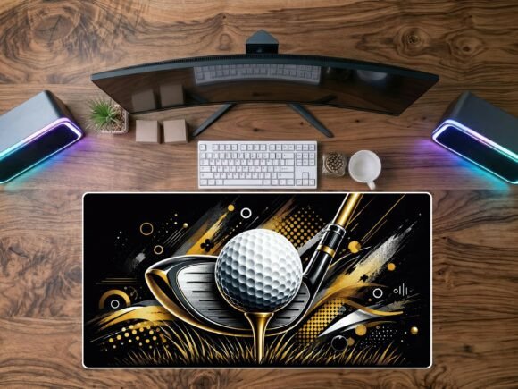 Golf Desk Mat PNG Sublimation