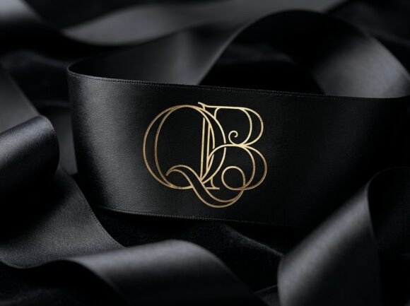 Graceful QB Interwoven Monogram Logo