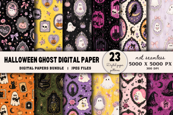 Halloween Ghost Digital Papers Bundle