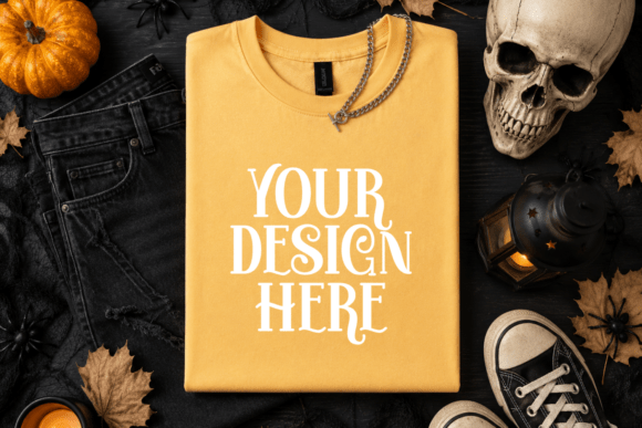 Halloween Gildan 5000 Flat Lay Mockup