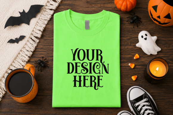 Halloween Gildan 5000 Flat Lay Mockup