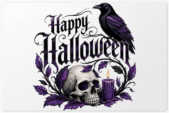 Happy Halloween Raven PNG