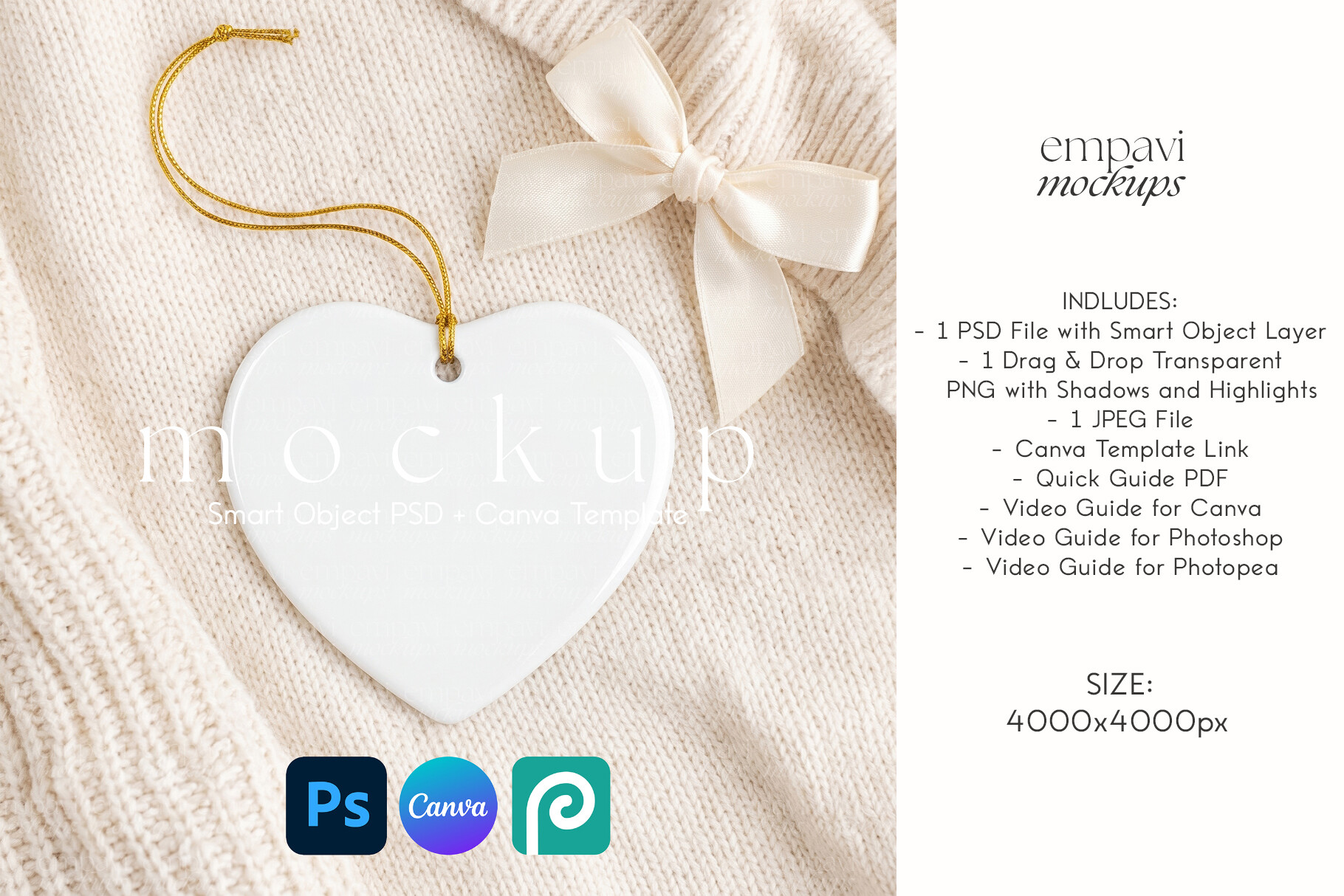 Heart Ornament Mockup