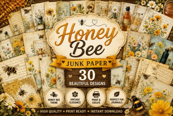 Honey Bee Apothecary Junk Journal Papers