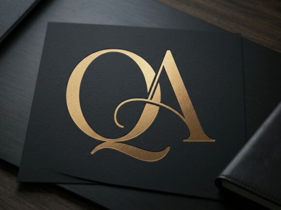 Minimal QA Serif Monogram Logo