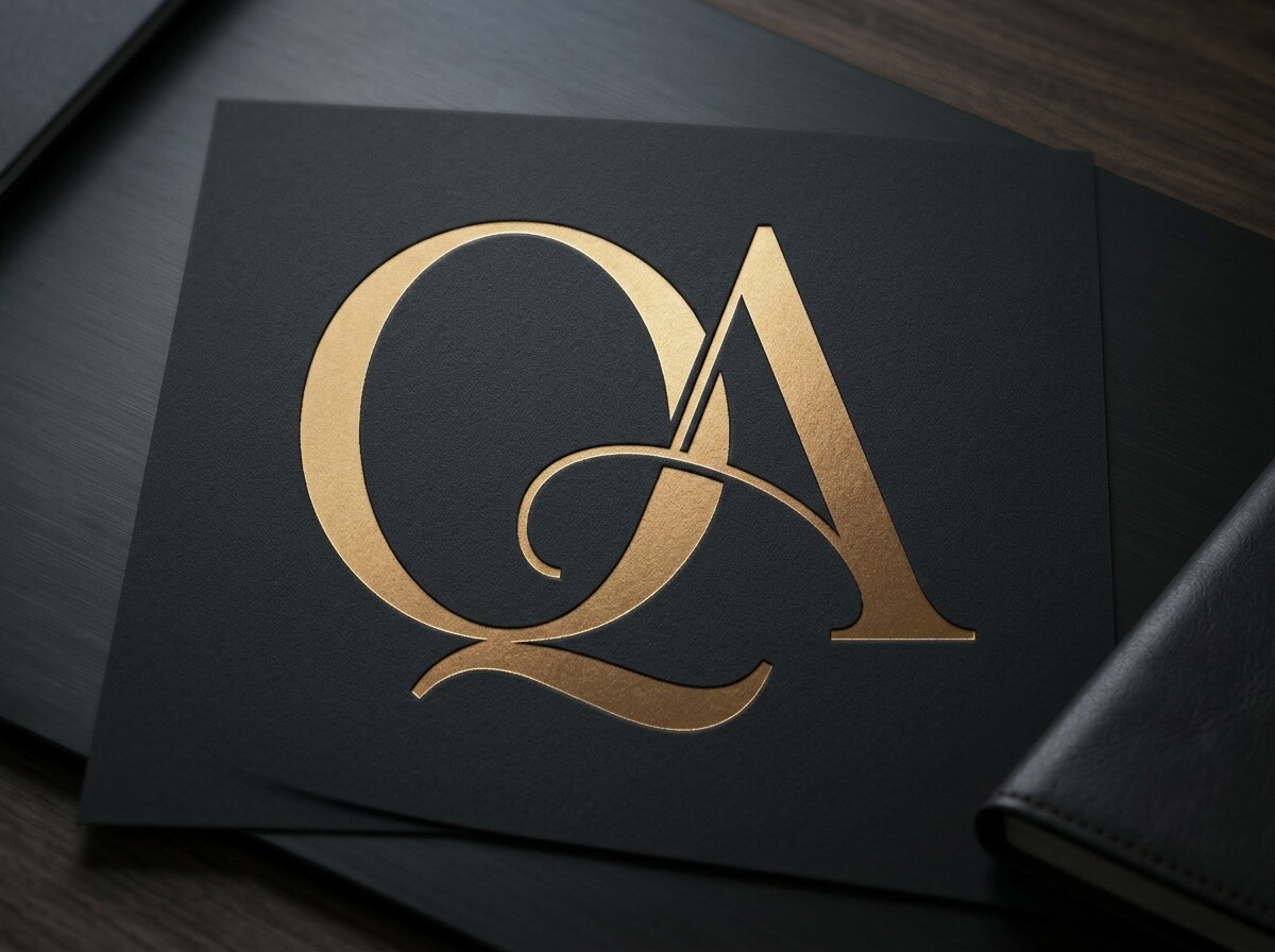 Minimal QA Serif Monogram Logo