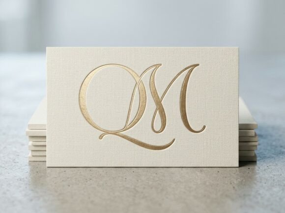 Minimal QM Calligraphy Monogram Logo