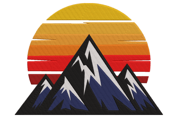 Mountain Sunset Embroidery Design