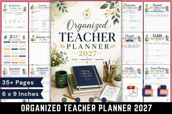 Organized Teacher Planner 2027