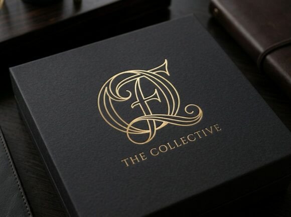 Ornamental QF Ribbon Monogram Logo