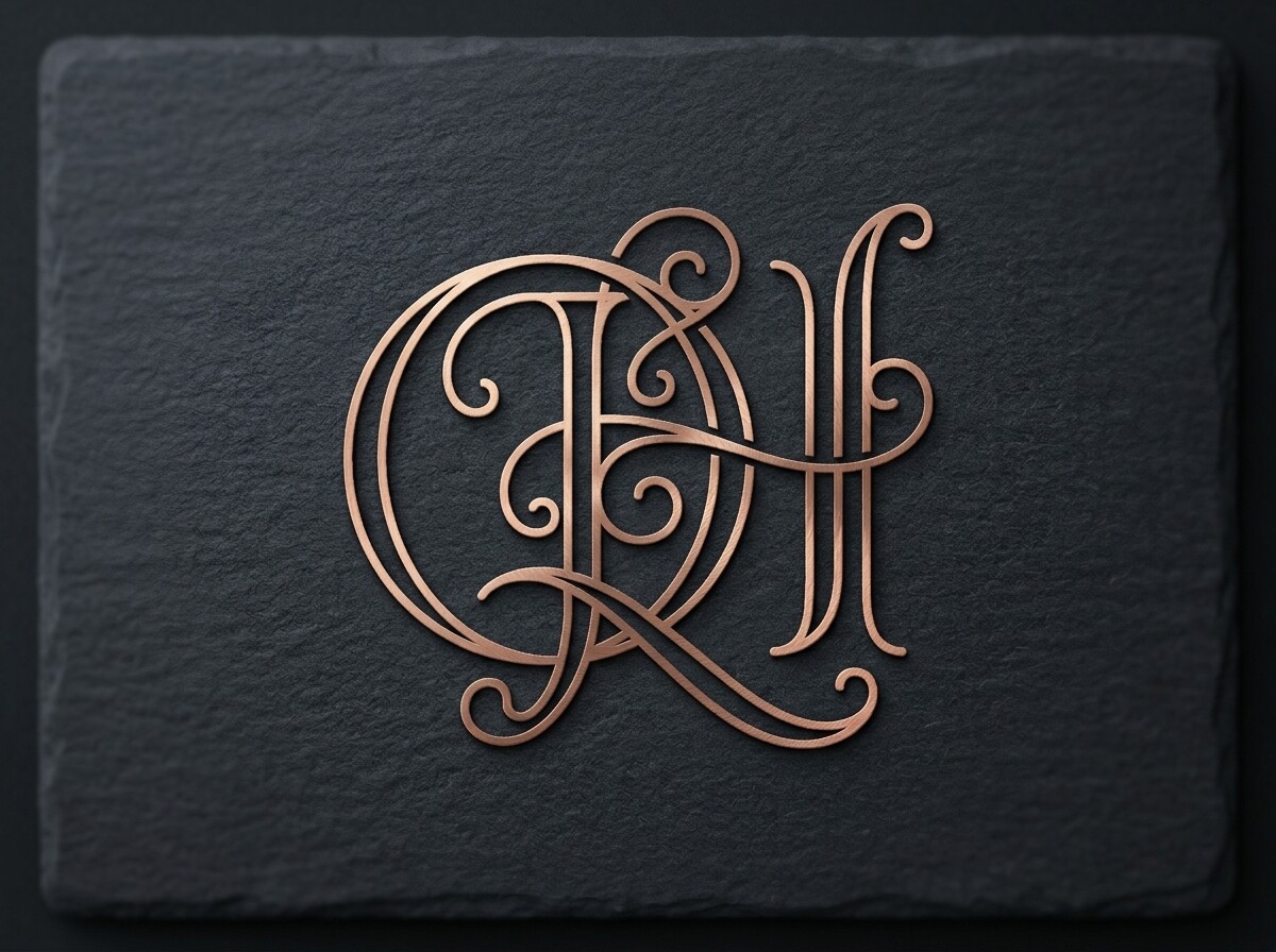 Ornate QH Scrollwork Monogram Logo