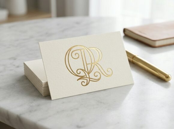 Ornate QR Scrollwork Monogram Logo
