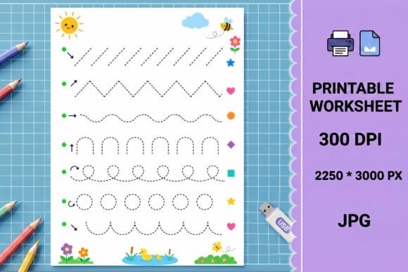 Pre-writing Line Tracing Worksheet