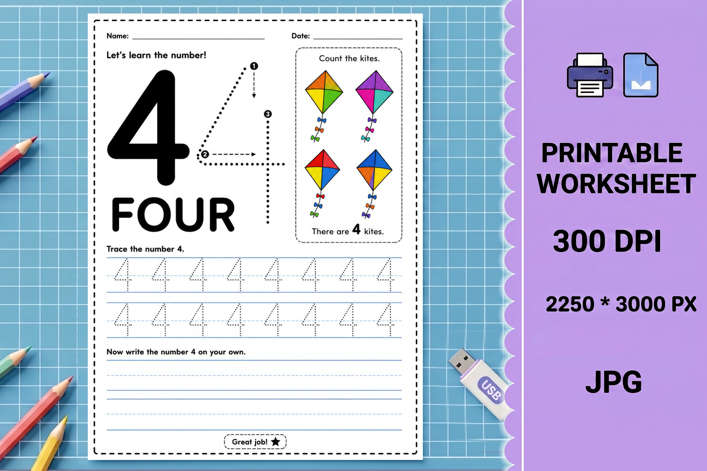 Printable Number Tracing Worksheet