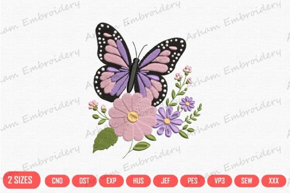 Purple Floral Butterfly