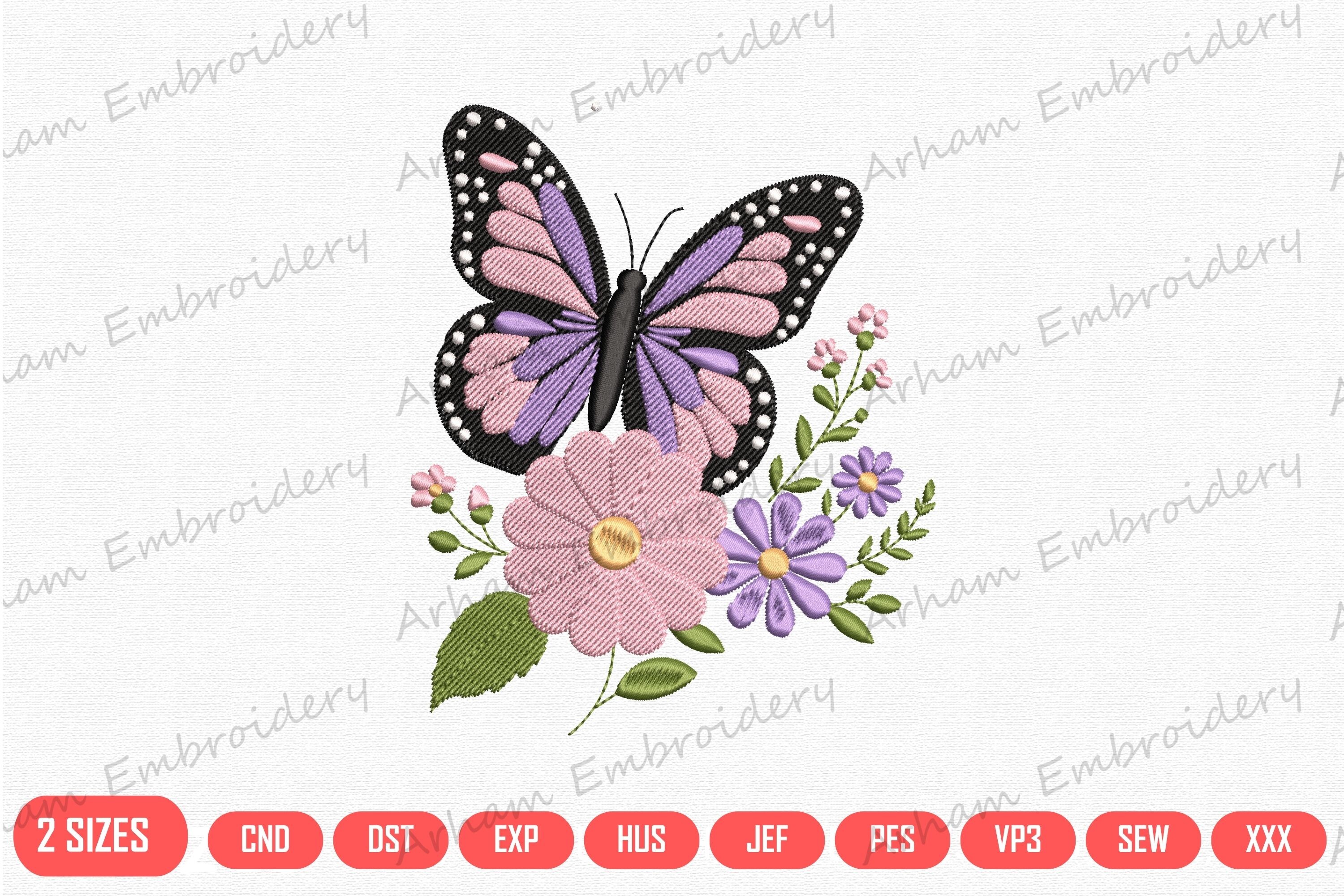 Purple Floral Butterfly