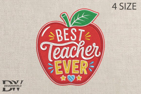 Red Apple Embroidery Design
