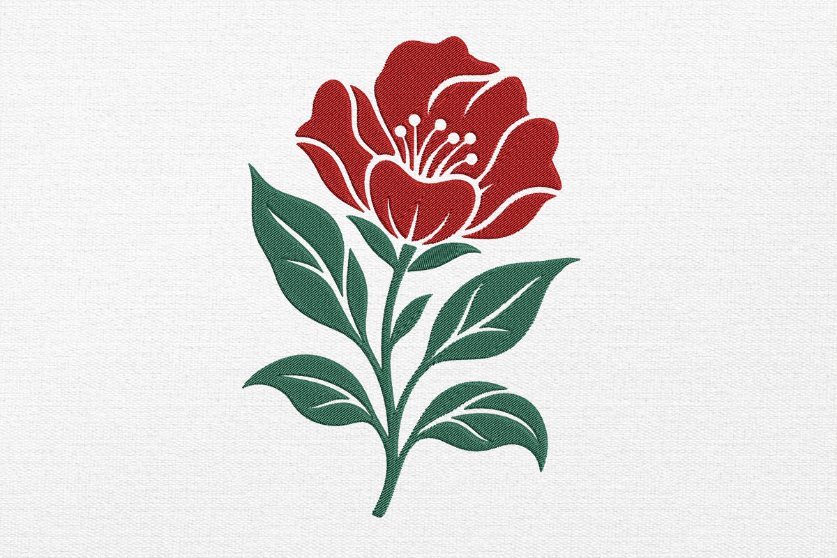 Rose Flower Embroidery Design