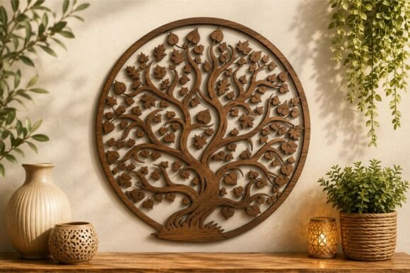 Round Tree of Life Wooden Wall Art