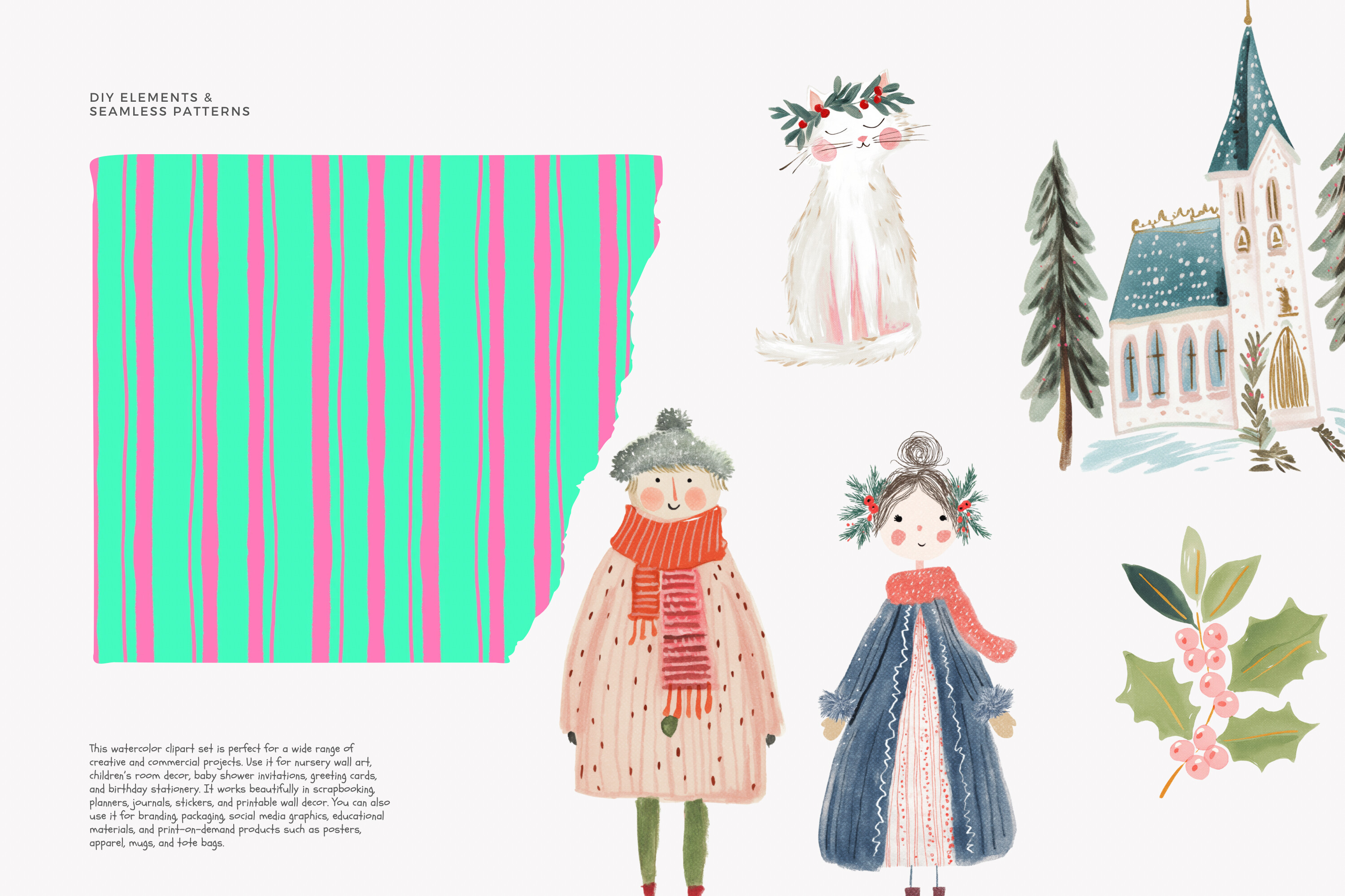 Scandinavian-inspired Christmas Clipart - photo 2