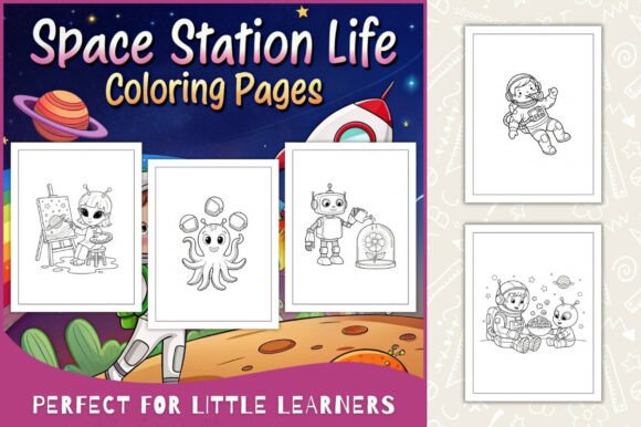 Space Station Life Coloring Pages