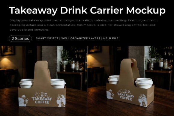Takeaway Drink Carrier Mockup