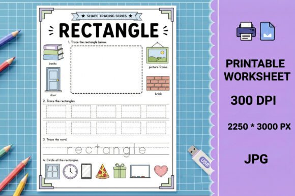 Trace Shape Tracing Printable Worksheet
