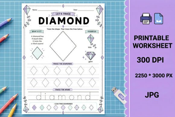 Trace Shape Tracing Printable Worksheet