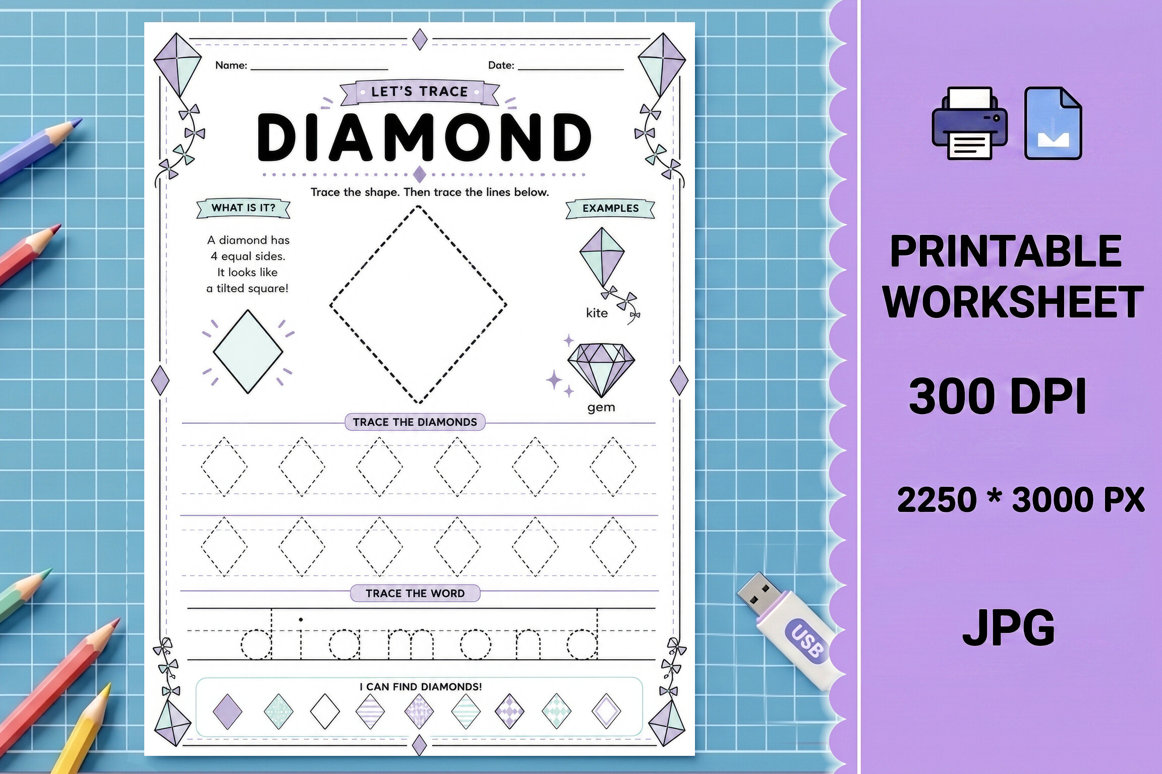 Trace Shape Tracing Printable Worksheet