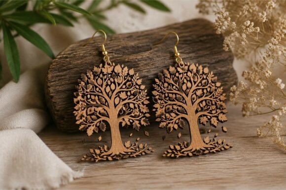 Tree of Life Wooden Earrings