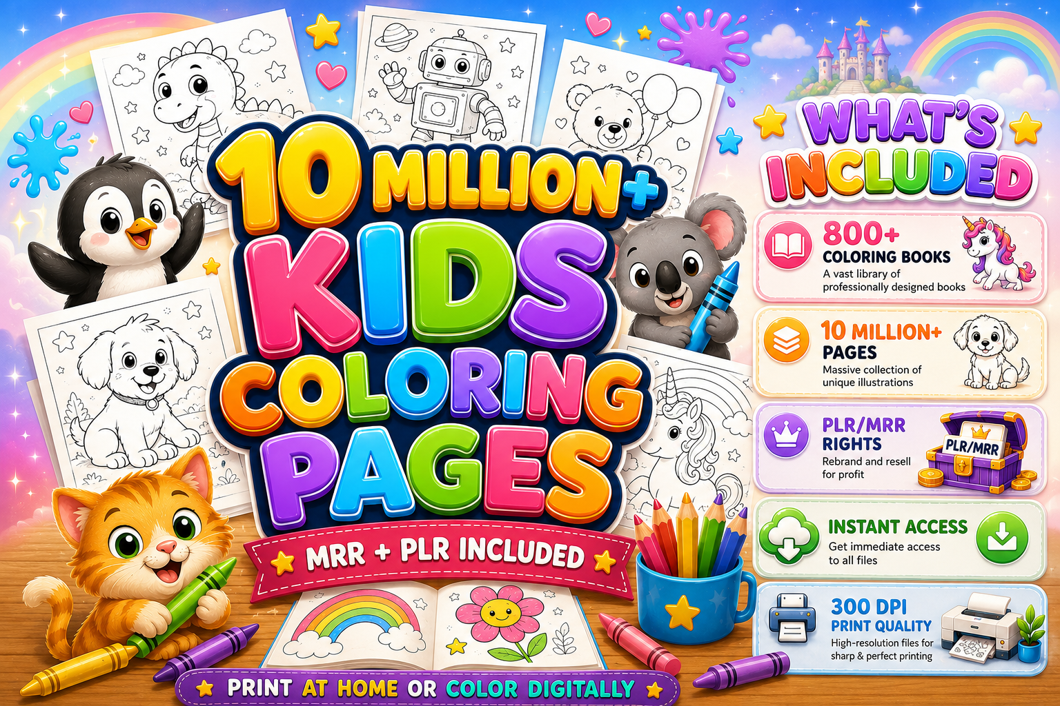 10 Million+ Coloring Pages Bundle | PLR MRR Rights Included - Image 8