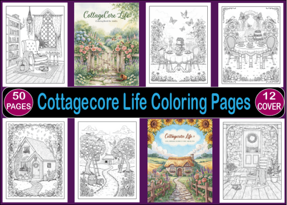 50 Cottagecore Life Coloring Pages