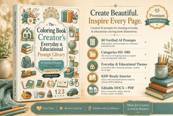 80 AI Coloring Book Prompts