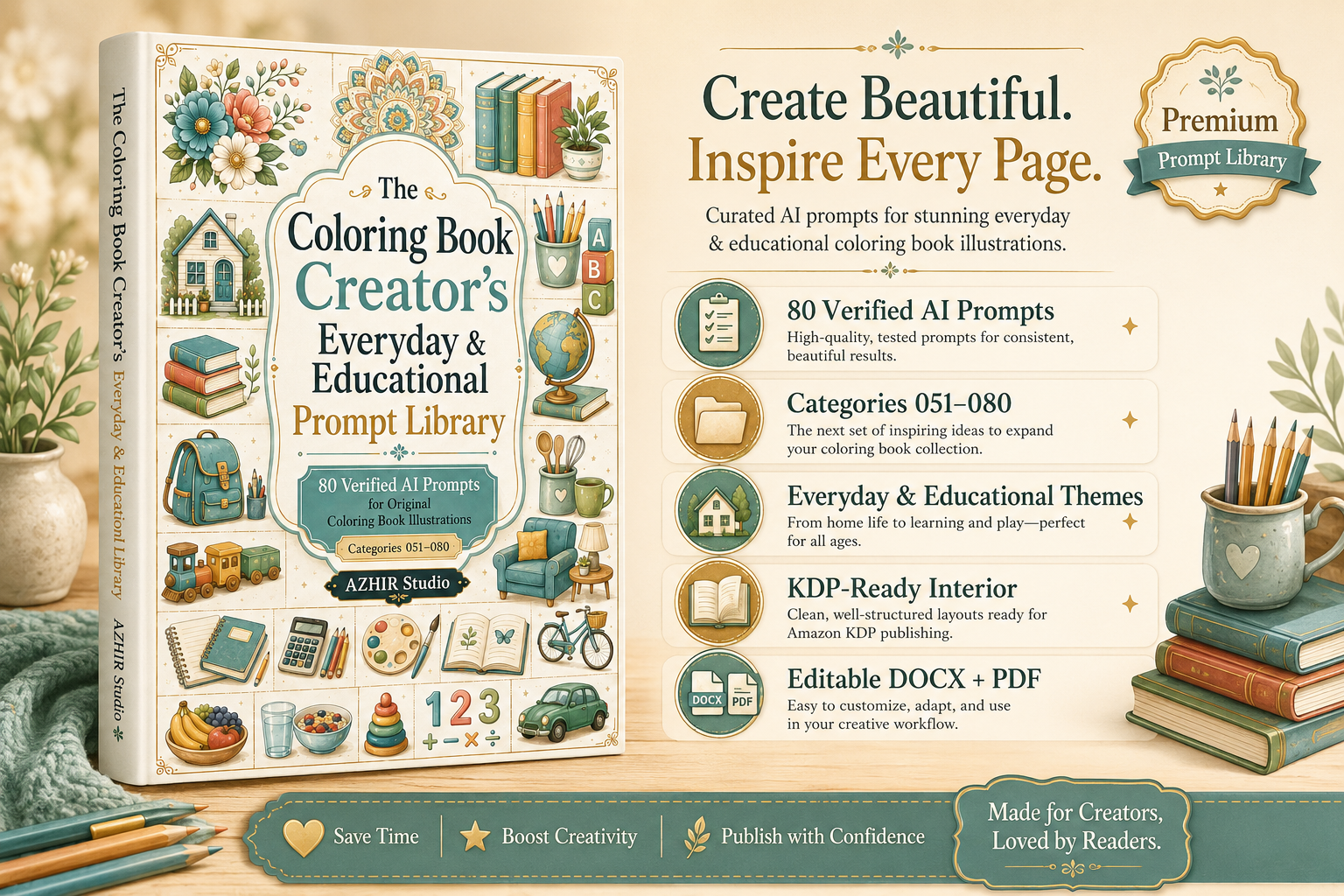 80 AI Coloring Book Prompts