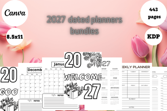 Best Simple Dated Planners Bundle 7 Graphics